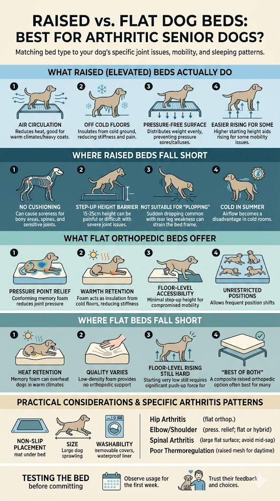 Raised vs Flat Dog Beds Best for Arthritic Senior Dogs